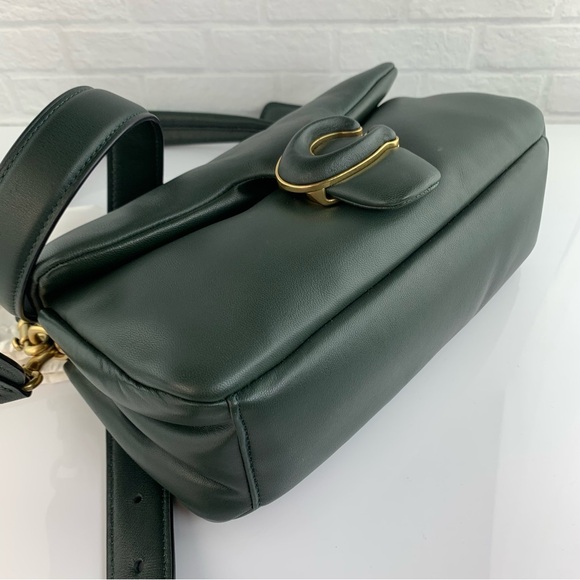 SOLD‼️COACH Pillow Tabby 26 Brass/Amazon Green Shoulder Bag $550 - Picture 10 of 16